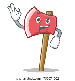Okay axe character cartoon style vector illustration