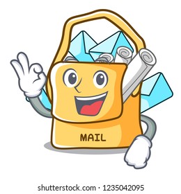 Okay the bag with shape mail cartoon