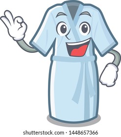 Okay bathrobe is placed above mascot table
