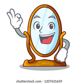 Okay big cartoon mirror in wooden frame