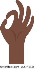 Okay black hand gesture. Approve positive sign