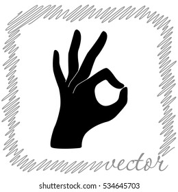 Okay  black  vector icon