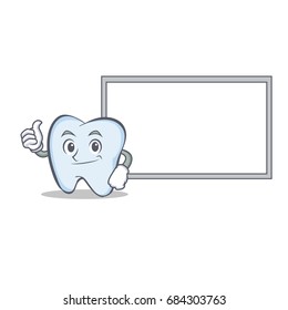 Okay board tooth character cartoon style