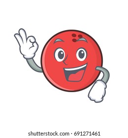 Okay bowling ball character cartoon