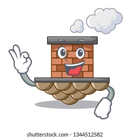 Okay brick chimney isolated in the character