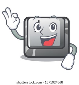 Okay button J isolated in the cartoon