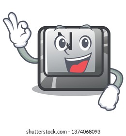 Okay button N isolated with the cartoon