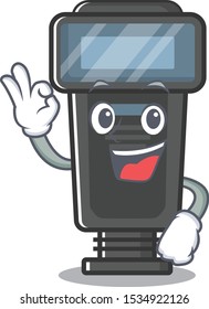 Okay camera flash isolated with the mascot