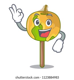 Okay candy apple character cartoon