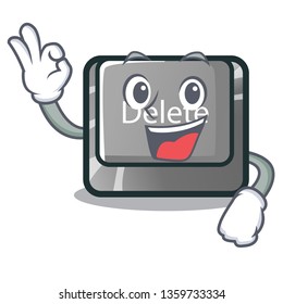 Okay cartoon delete button located on keyboard