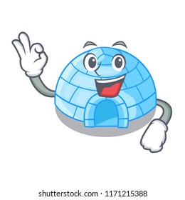 Okay cartoon dome igloo ice house snow