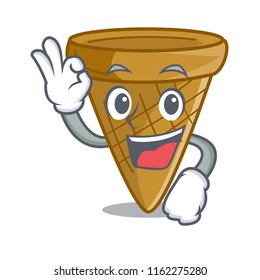 Okay cartoon ice cream wafer cone