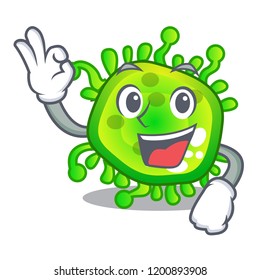 Okay cartoon microba virus bacteria in body