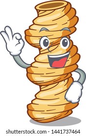 Okay cellentani pasta served in cartoon plates