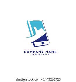 okay cellphone store logo vector icon ilustration