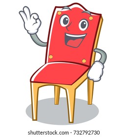 Okay chair character cartoon vector art illustration