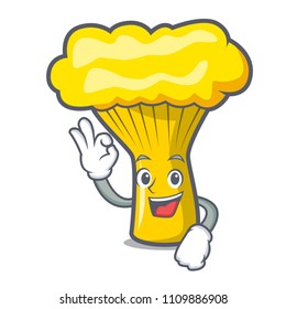 Okay chanterelle mushroom character cartoon