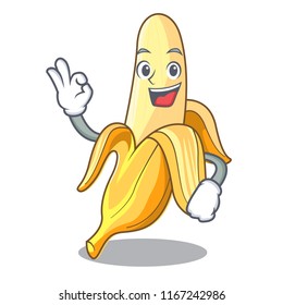 Okay character banana in the fruit market