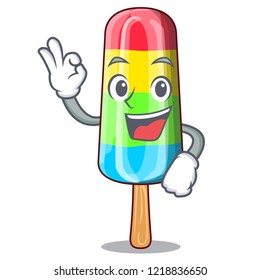Okay character beverage colorful ice cream stick