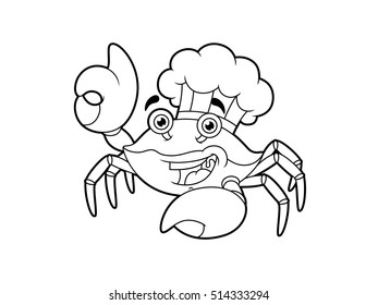 Okay Chef Crab Line Art