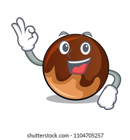 Okay chocolate donut character cartoon