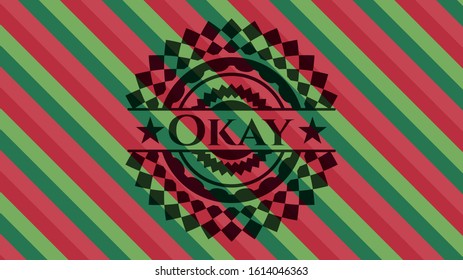 Okay christmas badge. Vector Illustration. Detailed.