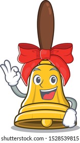 Okay christmas bells placed above mascot door