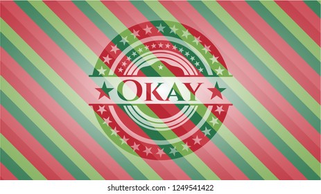Okay christmas colors style emblem.