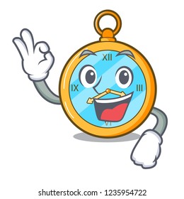 Okay classic watch isolated on a mascot