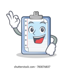 Okay clipboard character cartoon style