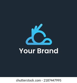 Okay Cloud logo for Web service, domain, hosting and internet based company