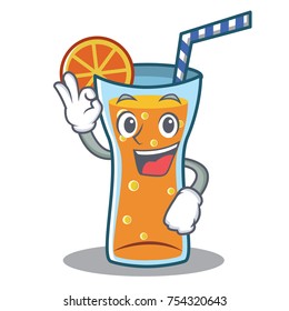 Okay cocktail character cartoon style vector illustration