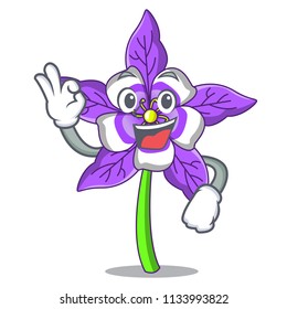 Okay columbine flower character cartoon