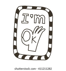 I am okay concept art vector illustration