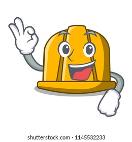 Okay construction helmet character cartoon