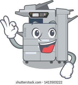 Okay copier machine isolated in the cartoon