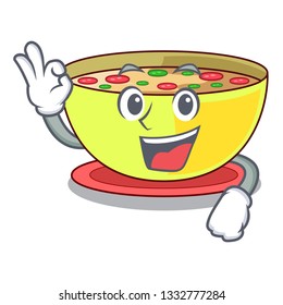 Okay corn chowder isolated with the character