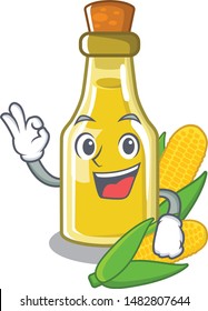 Okay corn oil put into cartoon bottle