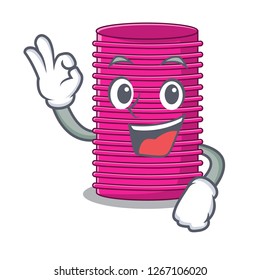 Okay curlers hairdress pattern on shape cartoon