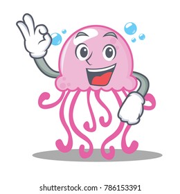 Okay cute jellyfish character cartoon