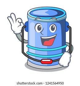 Okay cylinder bucket Isometric of for mascot