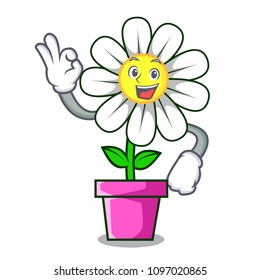 Okay daisy flower character cartoon