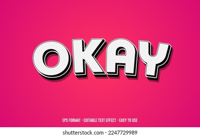 Okay Editable 3d text effect, 3d text style, 3d font style, editable font effect