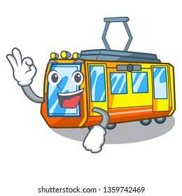 Okay electric train isolated with the cartoon
