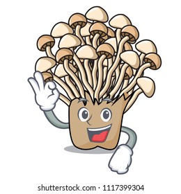 Okay enoki mushroom character cartoon