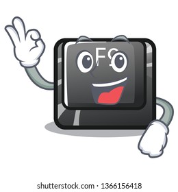 Okay F9 button installed on cartoon keyboard