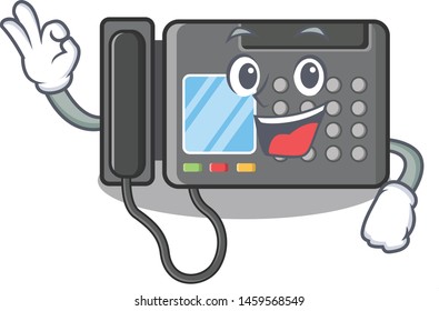 Okay fax machine in the character shape