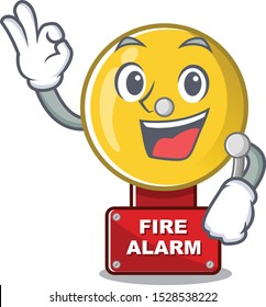 Okay fire alarm isolated with the mascot