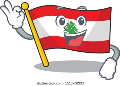 Okay flag lebanon raised above mascot pole