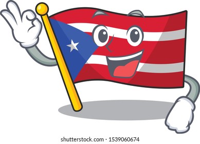 Okay flag puerto rico with the character